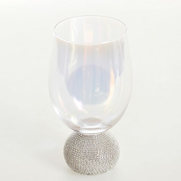 Pahar rainbow cu picior decorat cu strasuri