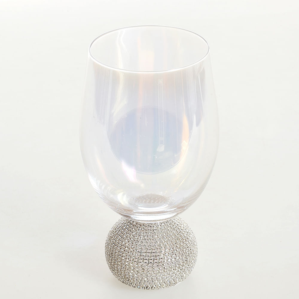 Pahar rainbow cu picior decorat cu strasuri