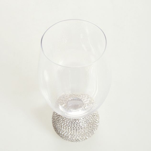 Pahar elegant cu picior decorat cu strasuri 496 ml