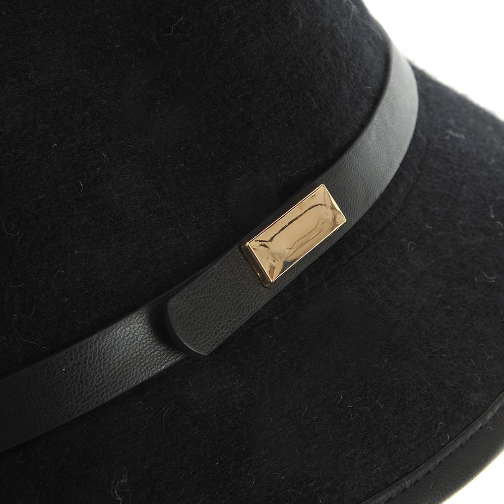 Palarie neagra reglabila, din lana - 1 | YEO