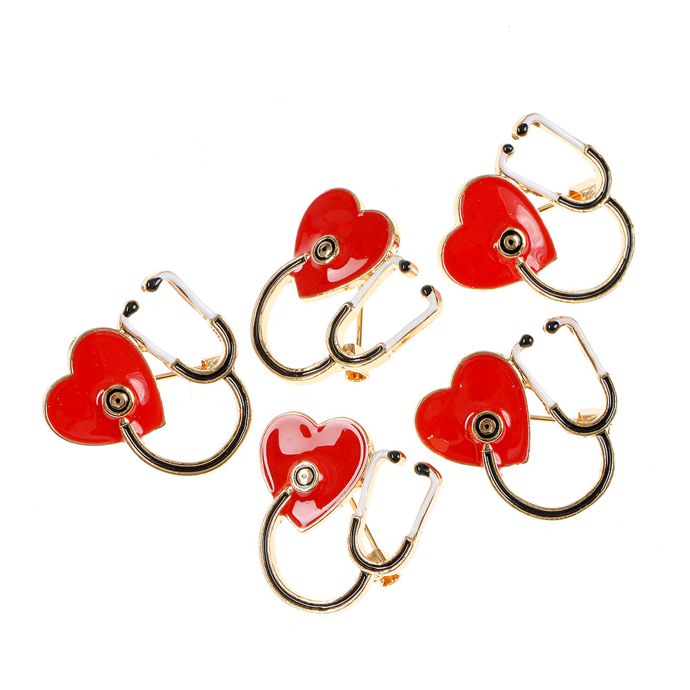 Set 5 brose martisor stetoscop cu inima