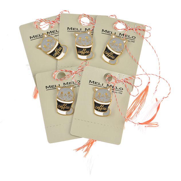 Set 5 brose martisor pisica gri