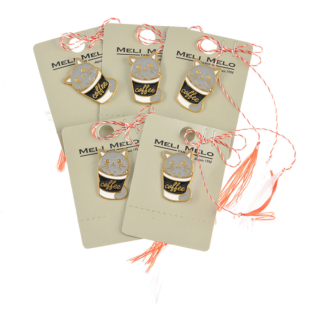 Set 5 brose martisor pisica gri - 1 | YEO