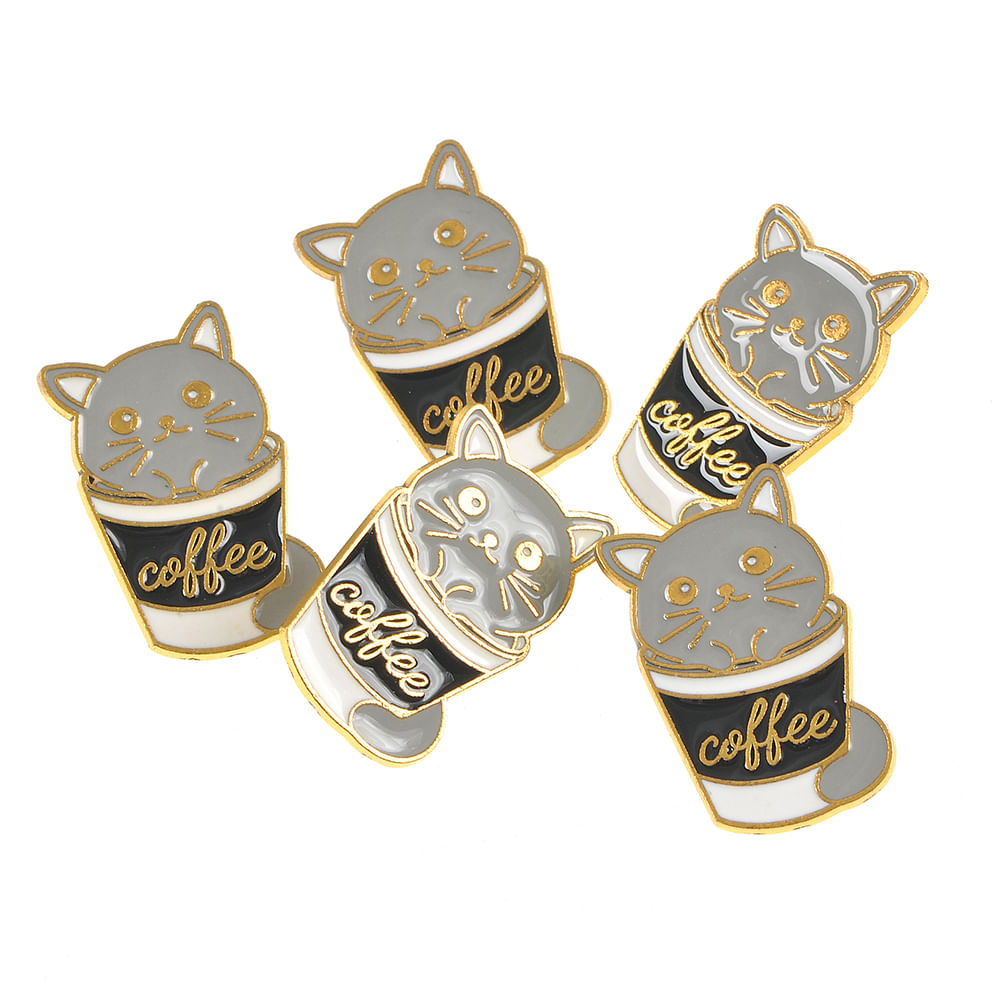 Set 5 brose martisor pisica gri - 3 | YEO