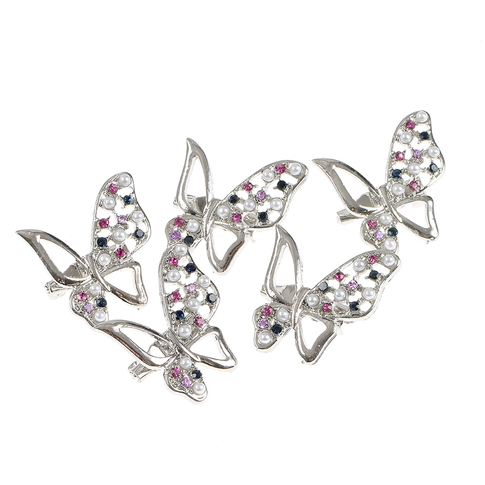 Set 5 brose martisor fluture argintiu