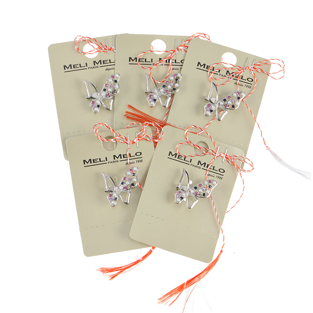 Set 5 brose martisor fluture argintiu - 1 | YEO