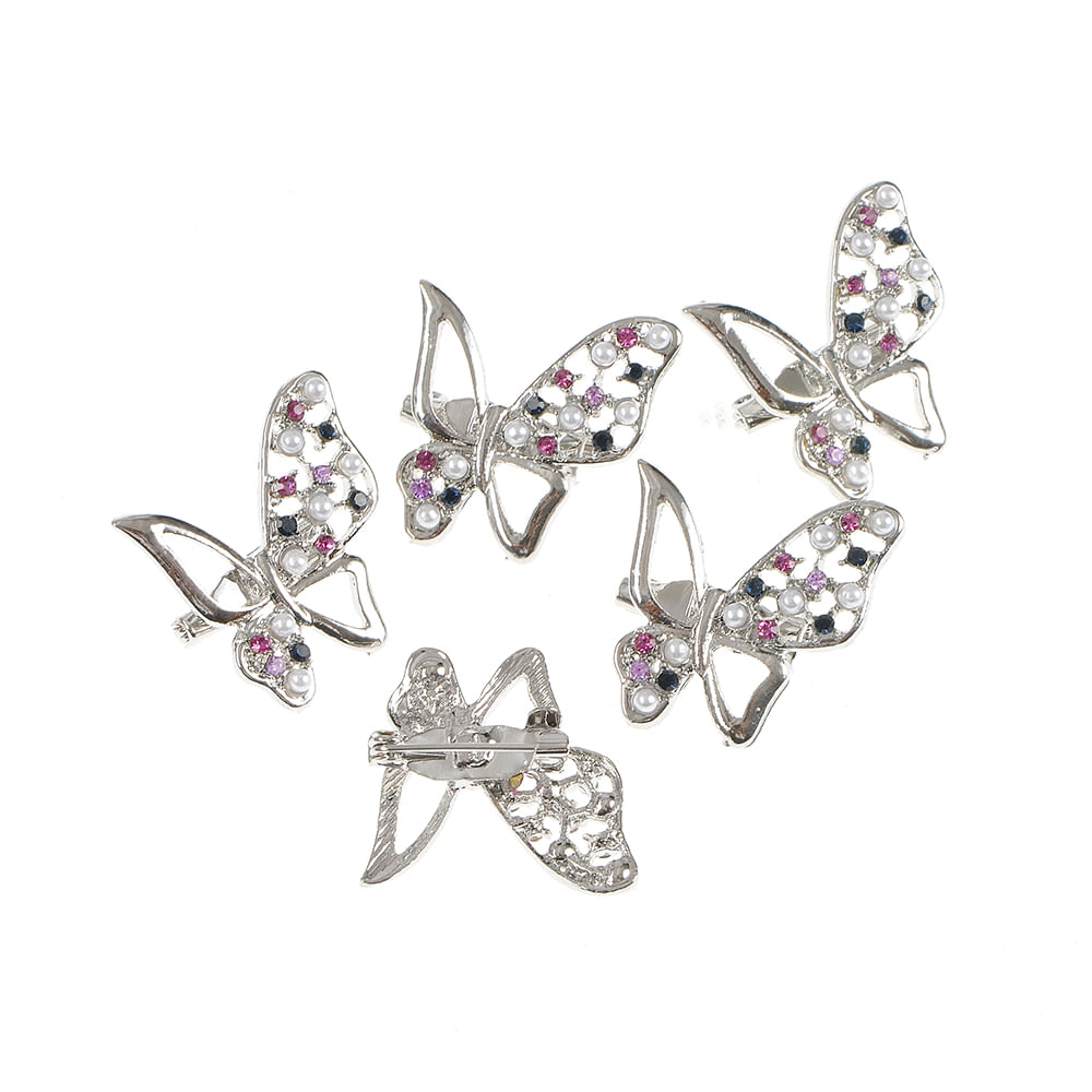 Set 5 brose martisor fluture argintiu - 2 | YEO
