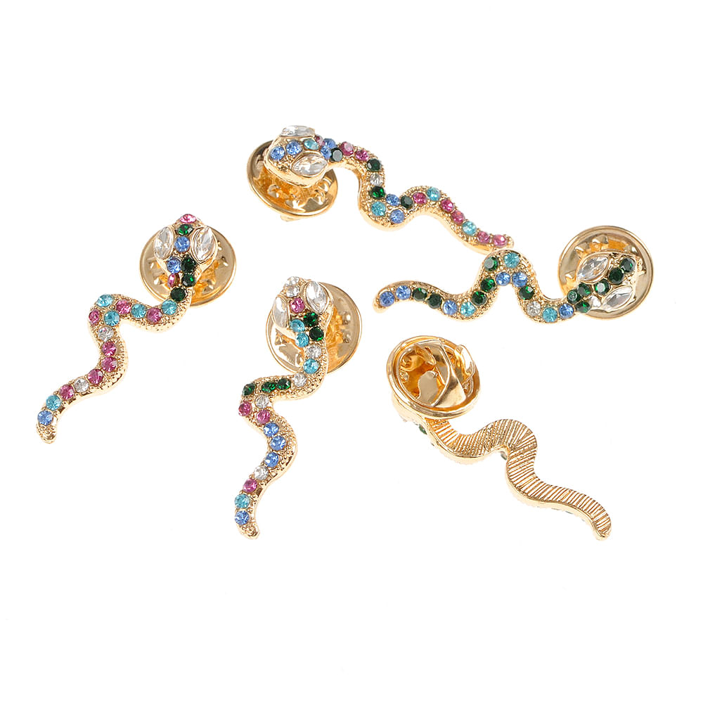 Set 5 brose martisor sarpe cu pietre multicolore - 2 | YEO