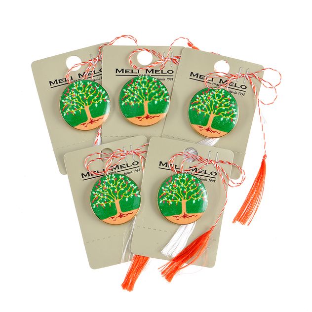 Set 5 brose verzi martisor Copacul Vietii