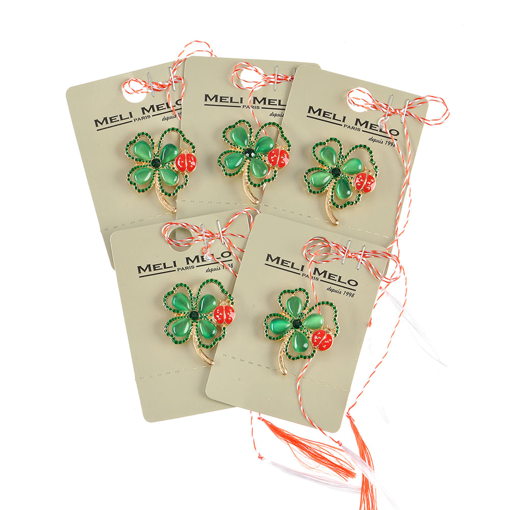 Set 5 brose martisor trifoi cu buburuza - 1 | YEO