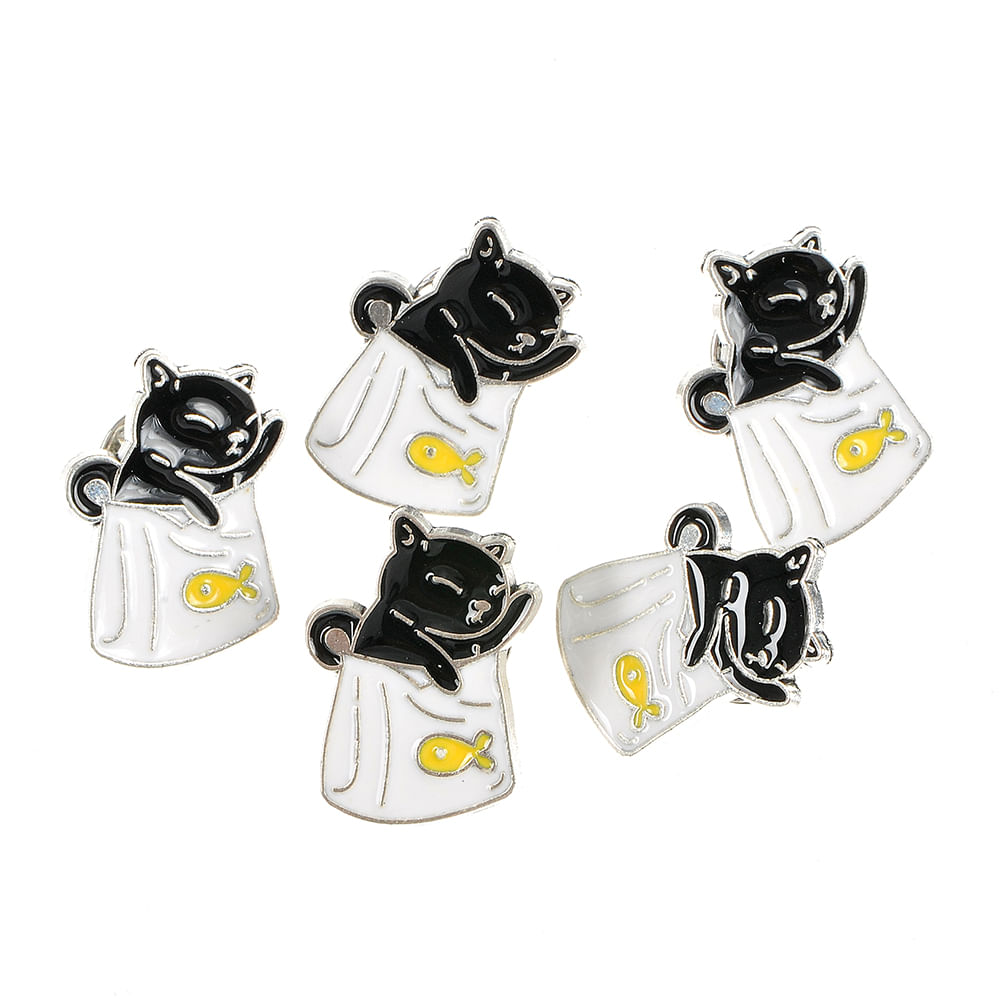 Set 5 brose martisor  pisica neagra - 3 | YEO
