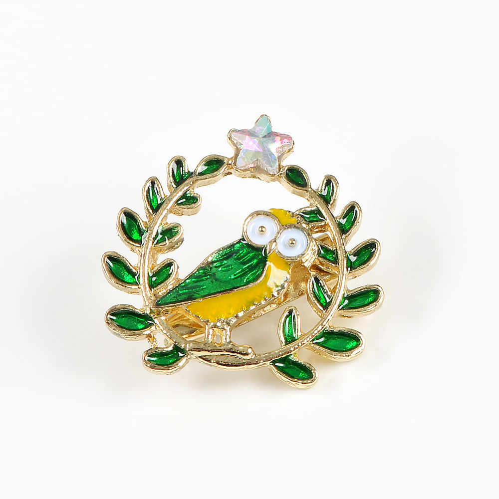 Brosa martisor bufnita pe ramura - 3 | YEO