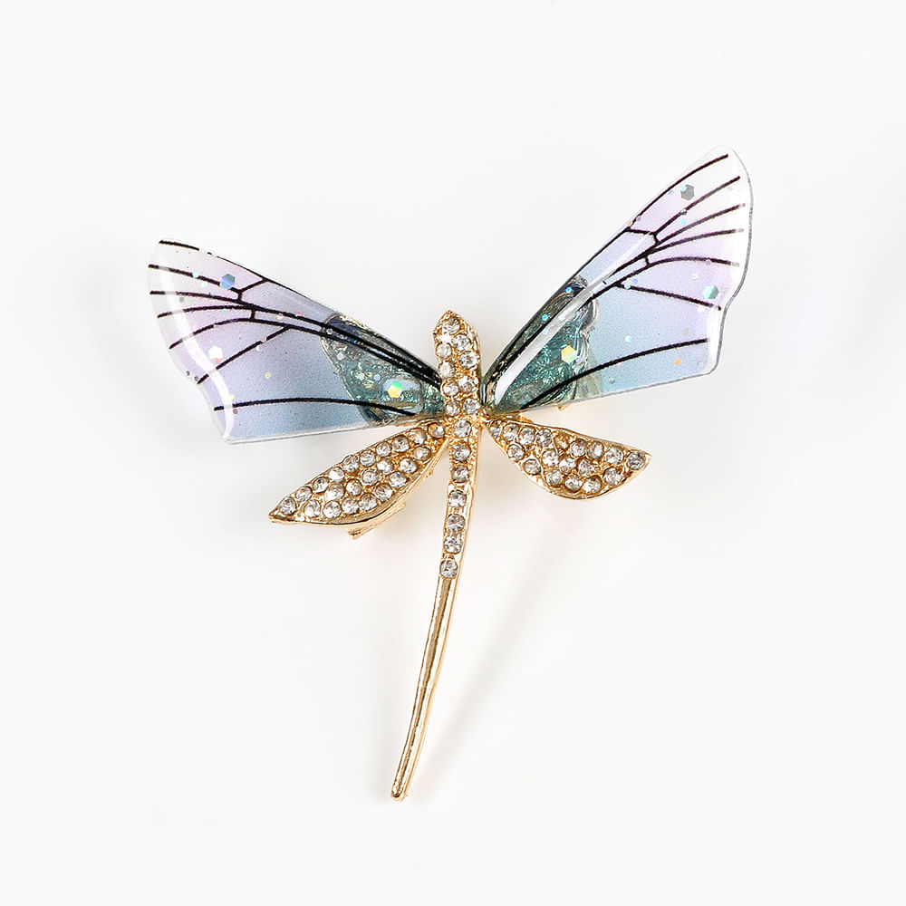 Brosa martisor libelula cu aripi bleu