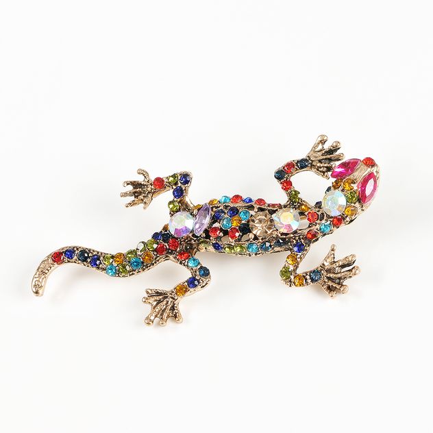 Brosa martisor soparla cu pietre multicolore