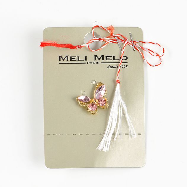 Brosa martisor fluture cu aripi roz