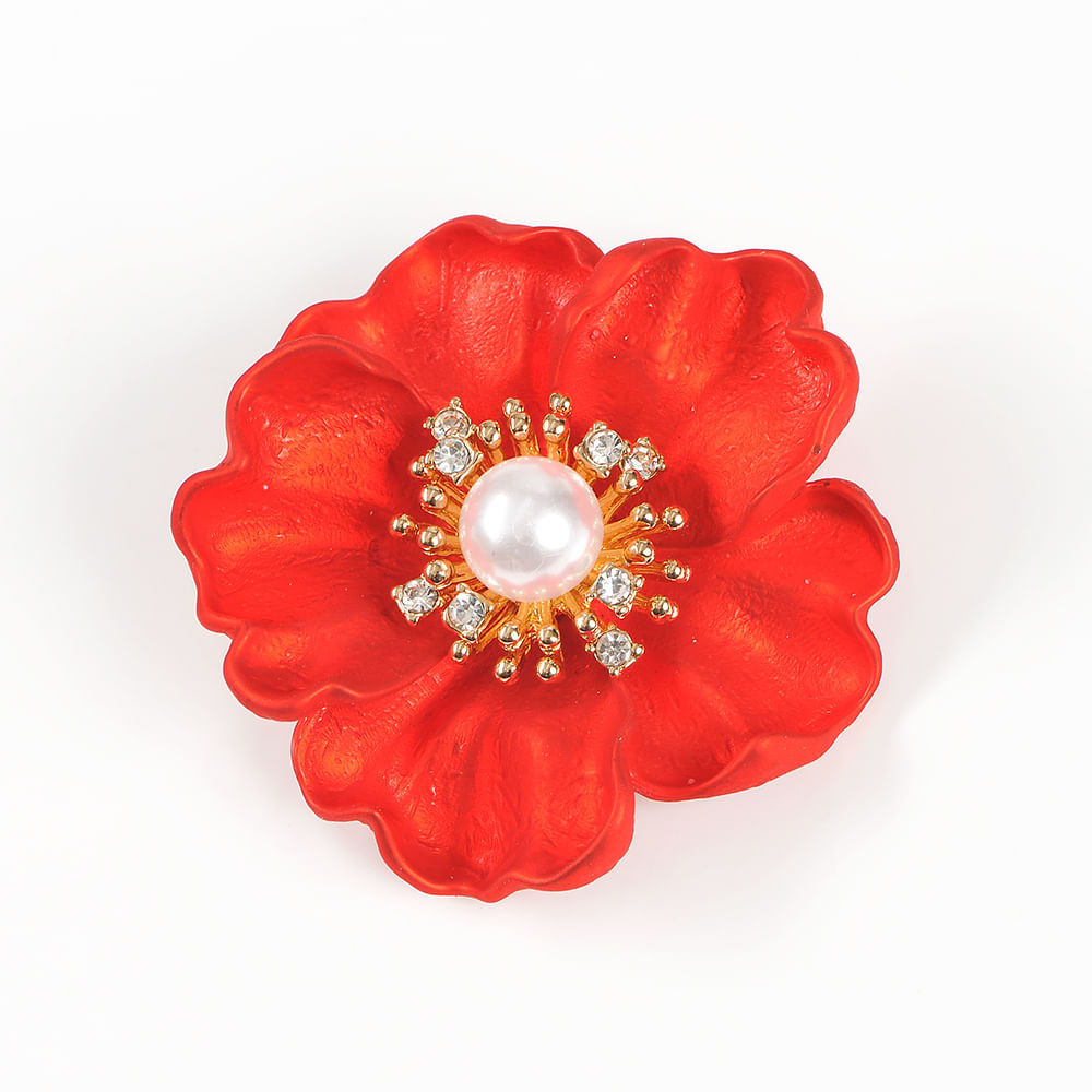 Brosa martisor floare rosie - 3 | YEO