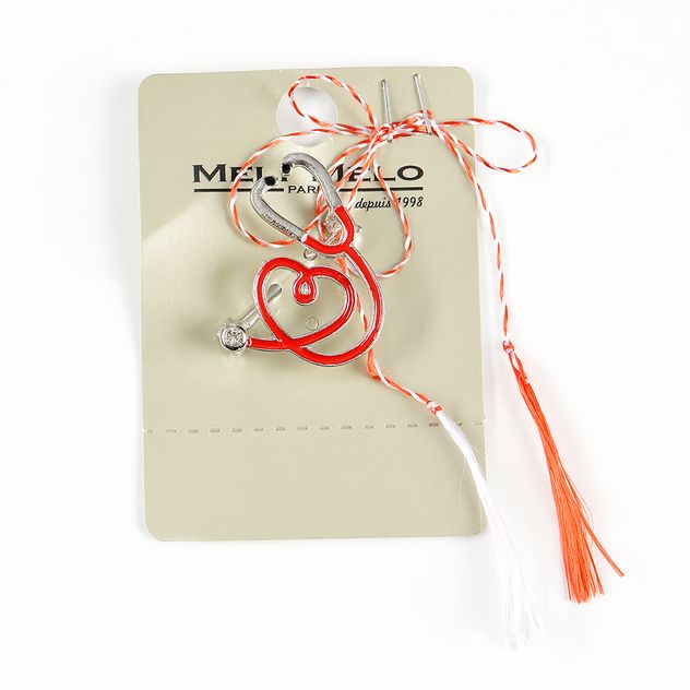 Brosa martisor stetoscop rosu