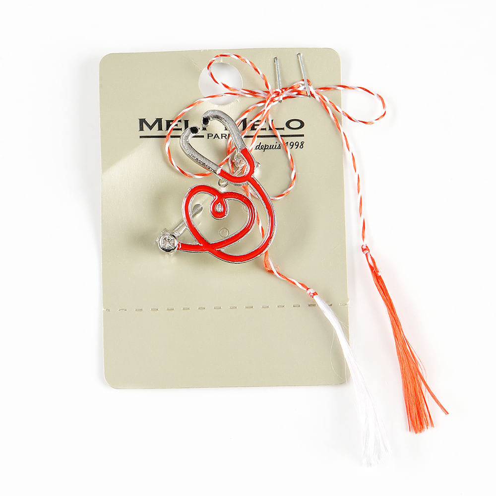 Brosa martisor stetoscop rosu - 1 | YEO