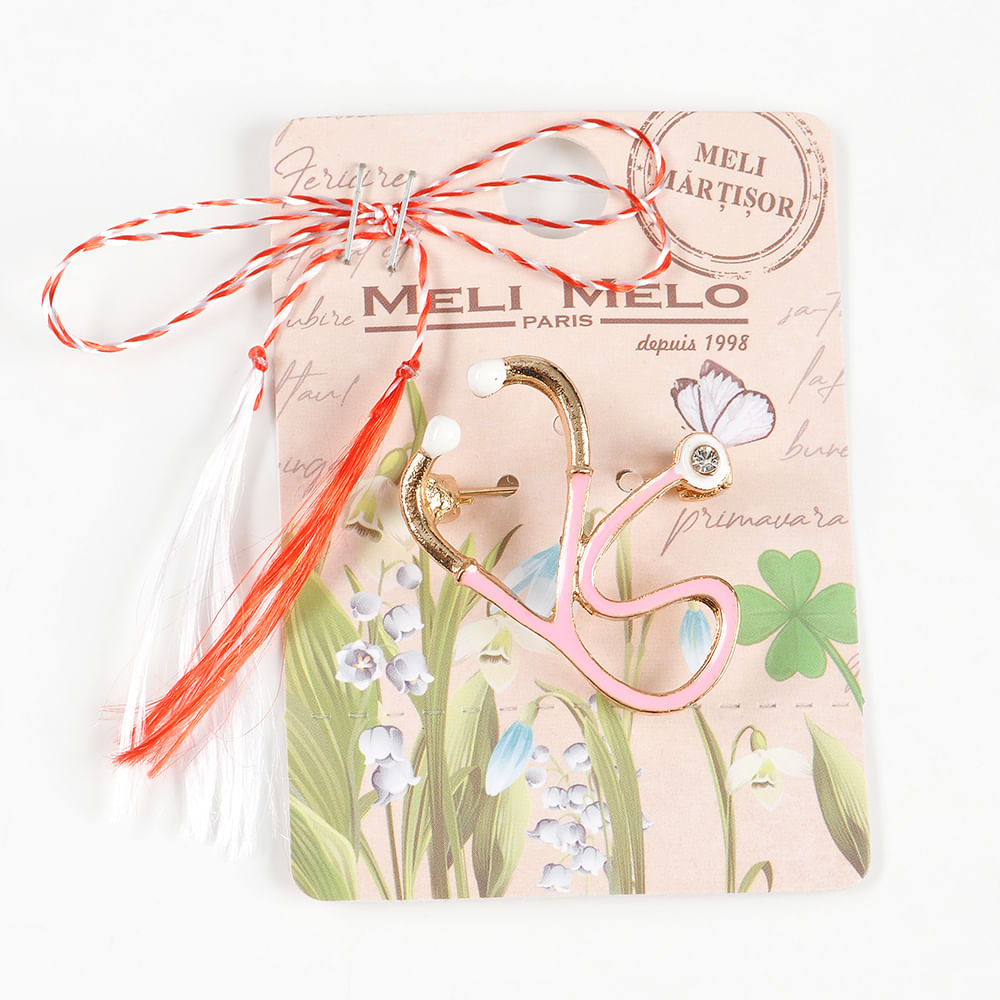 Brosa martisor stetoscop roz - 1 | YEO