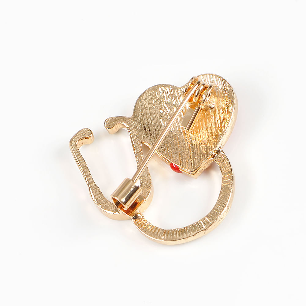 Brosa martisor stetoscop cu inima rosie - 2 | YEO
