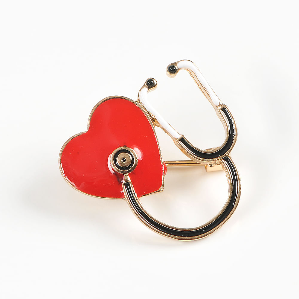 Brosa martisor stetoscop cu inima rosie - 3 | YEO