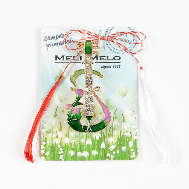 Brosa martisor chitara cu pietre acrilice
