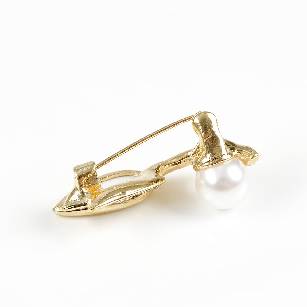 Brosa martisor lalea cu pietre albe - 2 | YEO