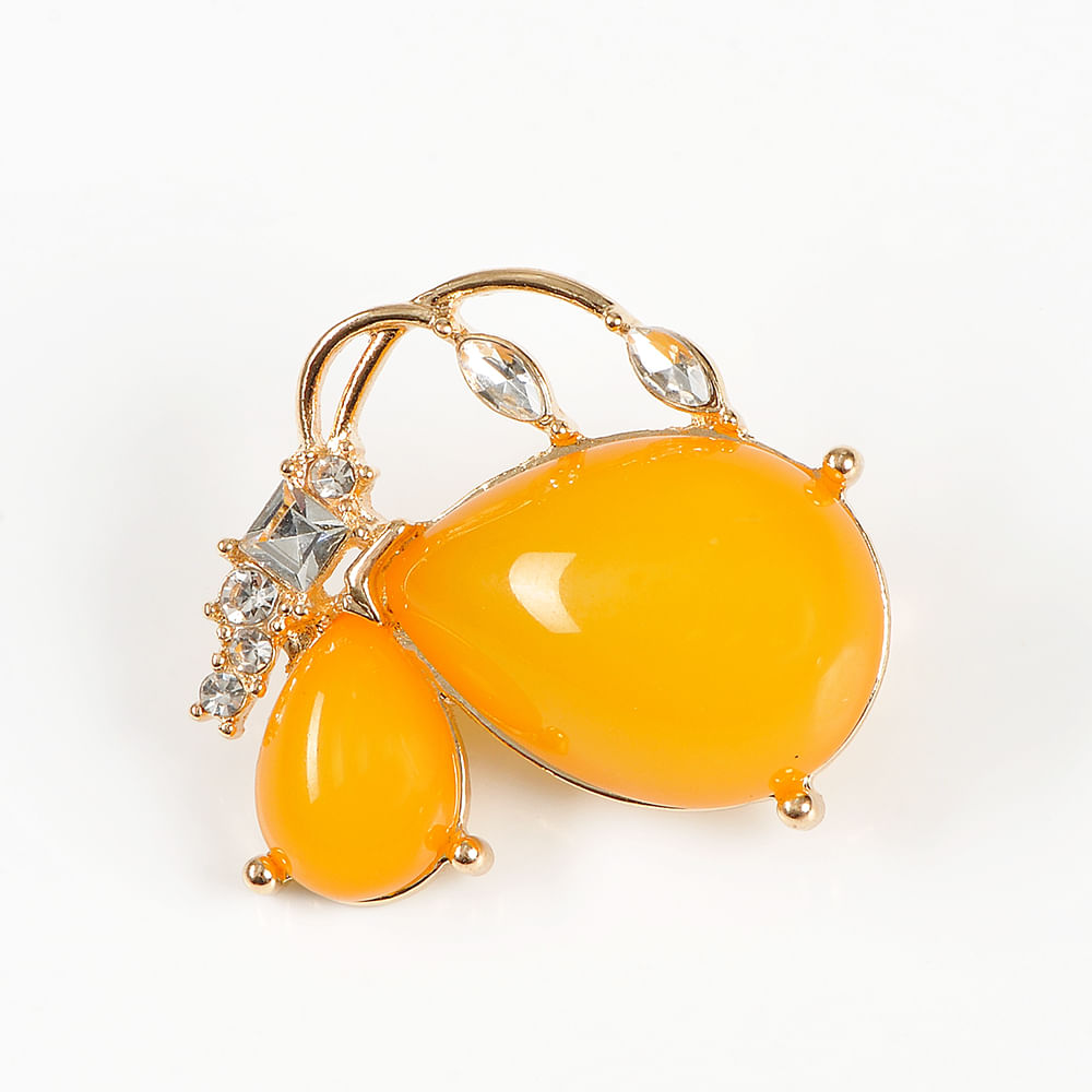 Brosa martisor fluture auriu cu aripi  galbene - 3 | YEO