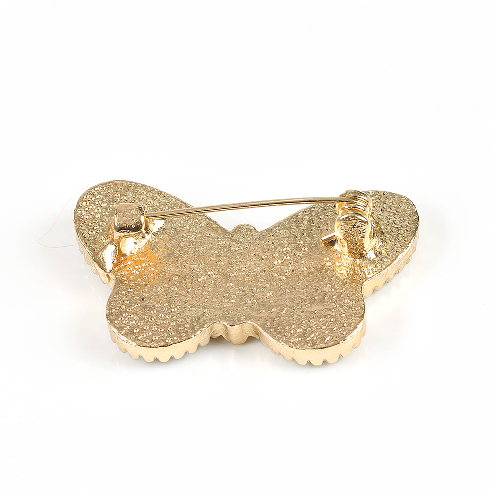 Brosa martisor cu pietre albastre fluture auriu - 2 | YEO