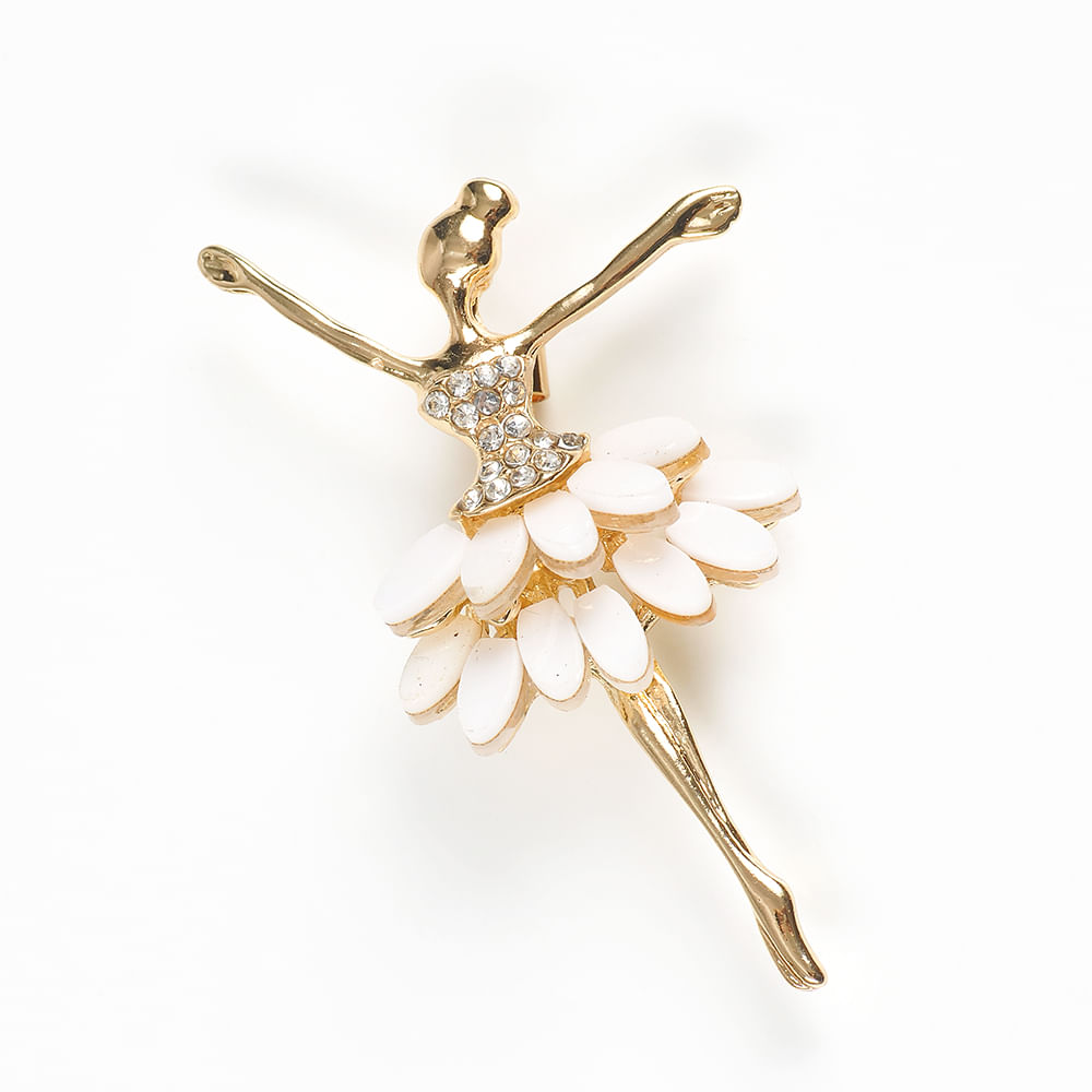 Brosa martisor balerina cu rochie alba - 3 | YEO