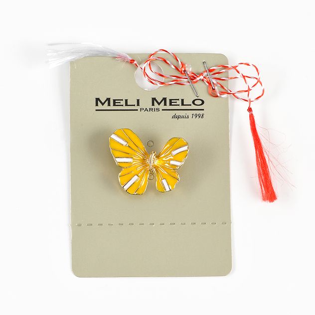 Brosa martisor fluture cu aripi galbene