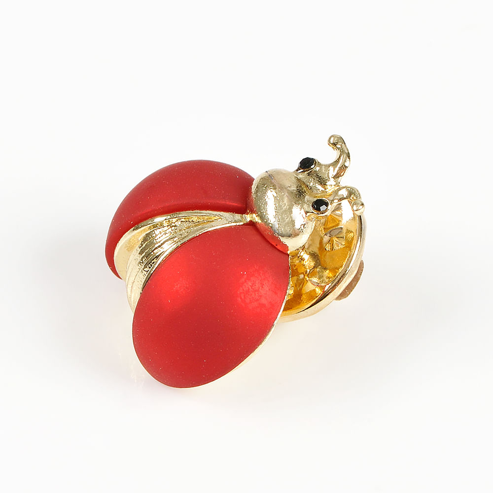 Brosa martisor insecta auriu cu rosu - 3 | YEO