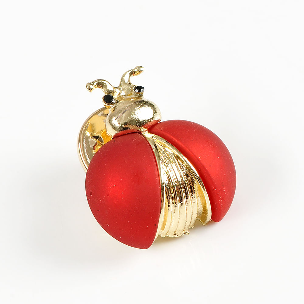 Brosa martisor insecta auriu cu rosu - 4 | YEO