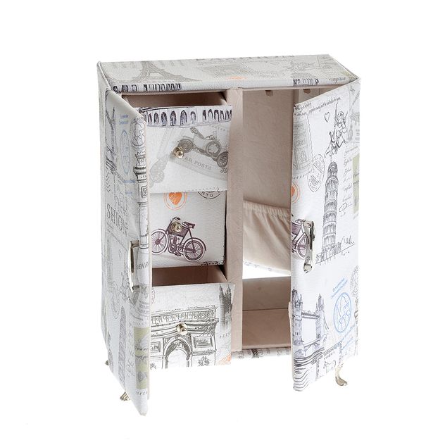 Cutie de bijuterii tip dulap cu picioare metalice