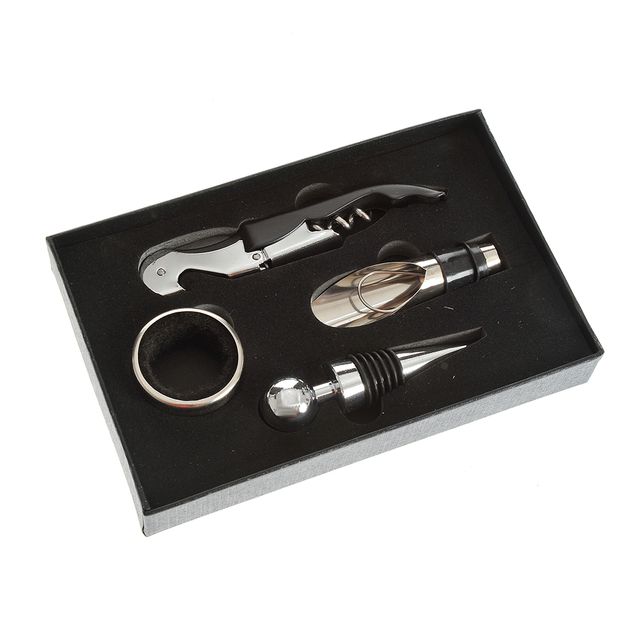 Kit cadou pentru vin, desfacator si accesorii premium