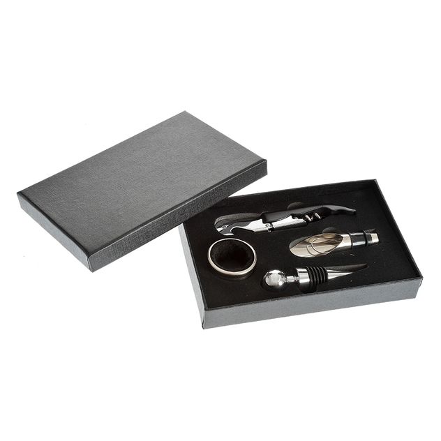 Kit cadou pentru vin, desfacator si accesorii premium
