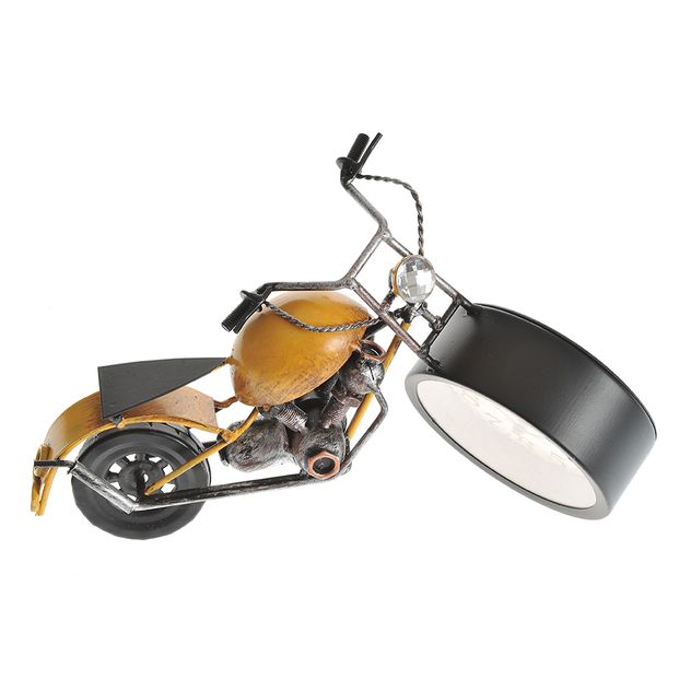 eas decorativ de masa motocicleta vintage galbena