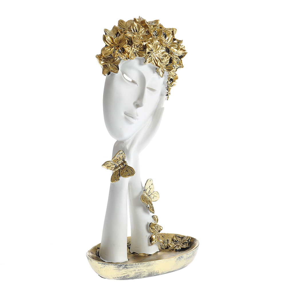 Statueta fata cu fluturi aurii 27 cm - 3 | YEO