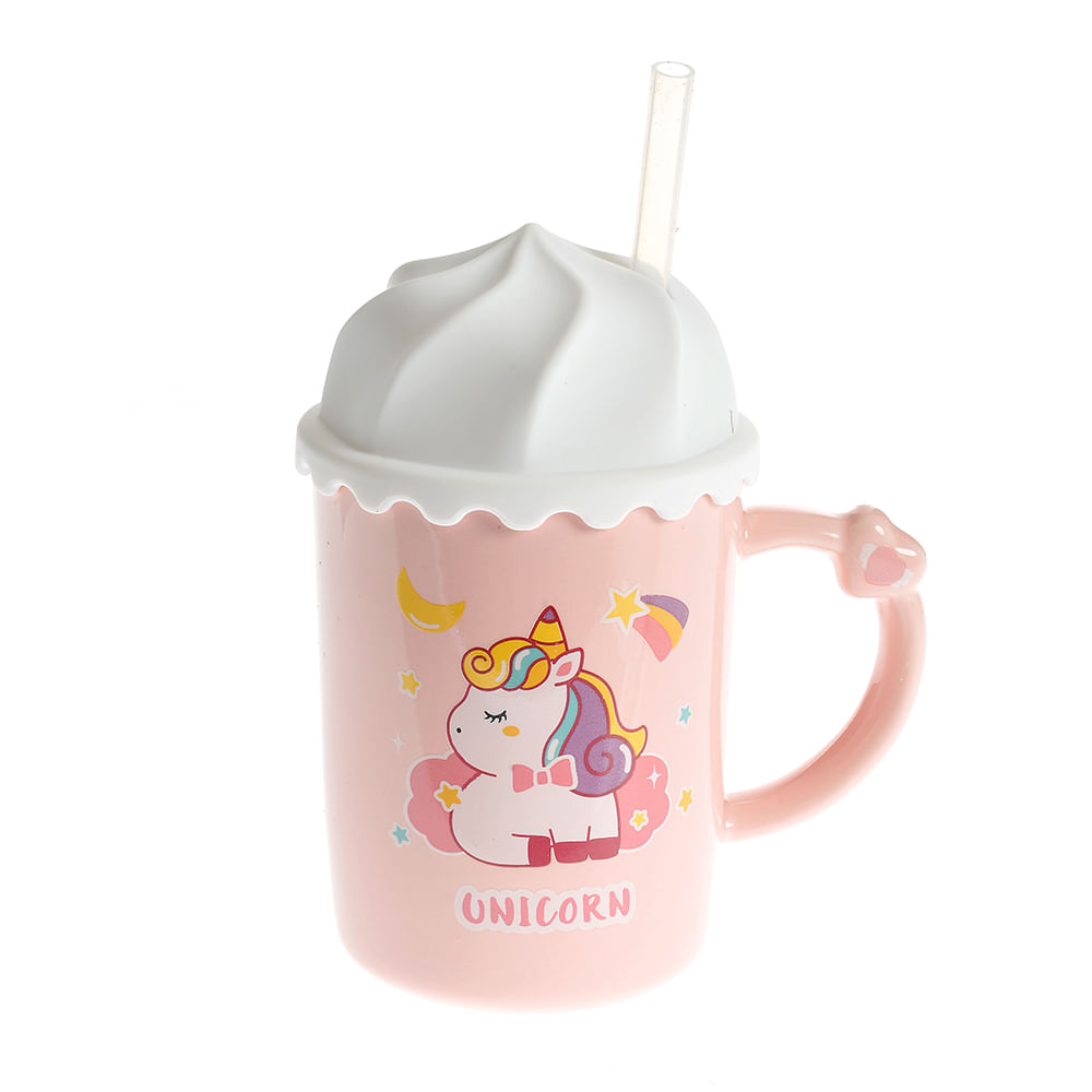 Cana roz cu pai 400 ml