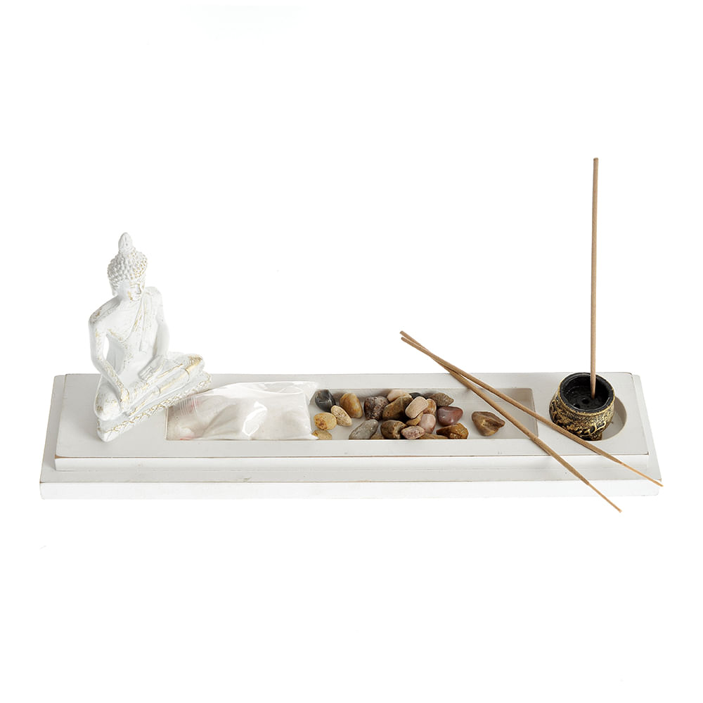 Suport alb pentru betisoare Buddha 12.5 cm
