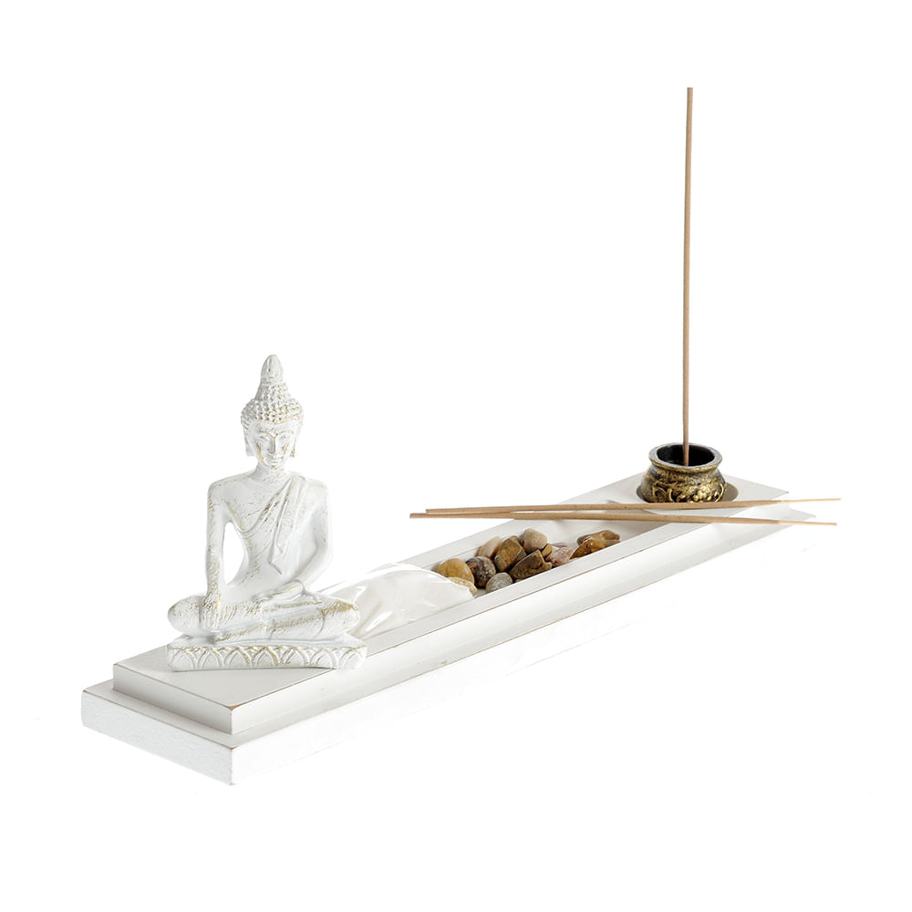Suport alb pentru betisoare Buddha 12.5 cm - 2 | YEO