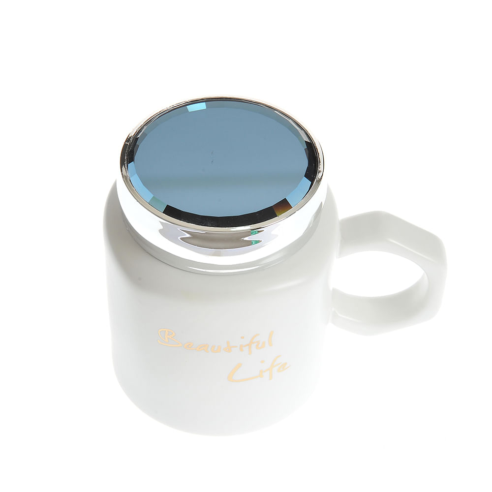 Cana 400 ml alba cu capac Beautiful Life - 2 | YEO