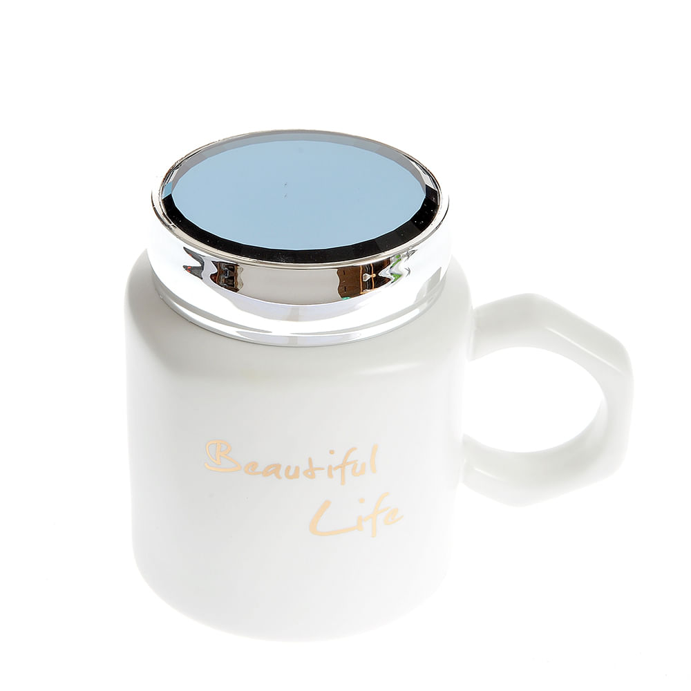 Cana 400 ml alba cu capac Beautiful Life - 3 | YEO