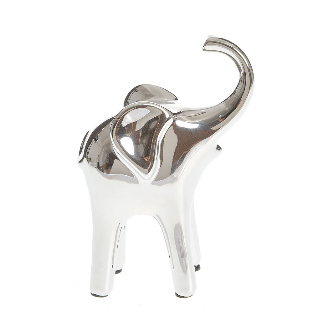 Statueta elefant argintiu 14 cm - 3 | YEO