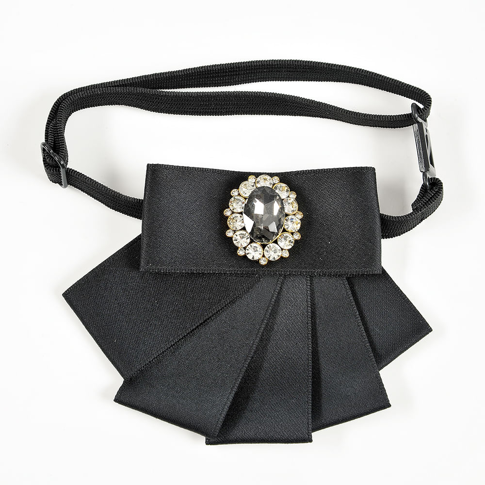 Brosa statement neagra cu pietre acrilice