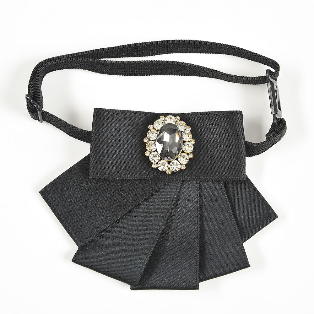 Brosa statement neagra cu pietre acrilice - 3 | YEO