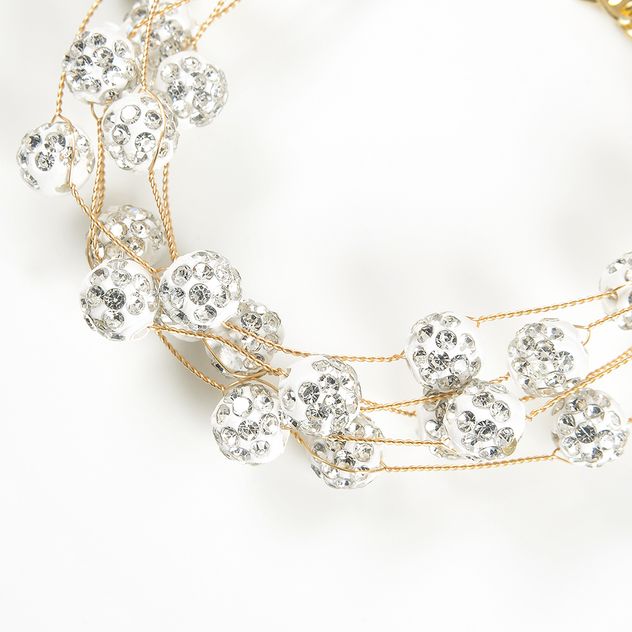 Bratara eleganta cu bile stralucitoare si fir auriu