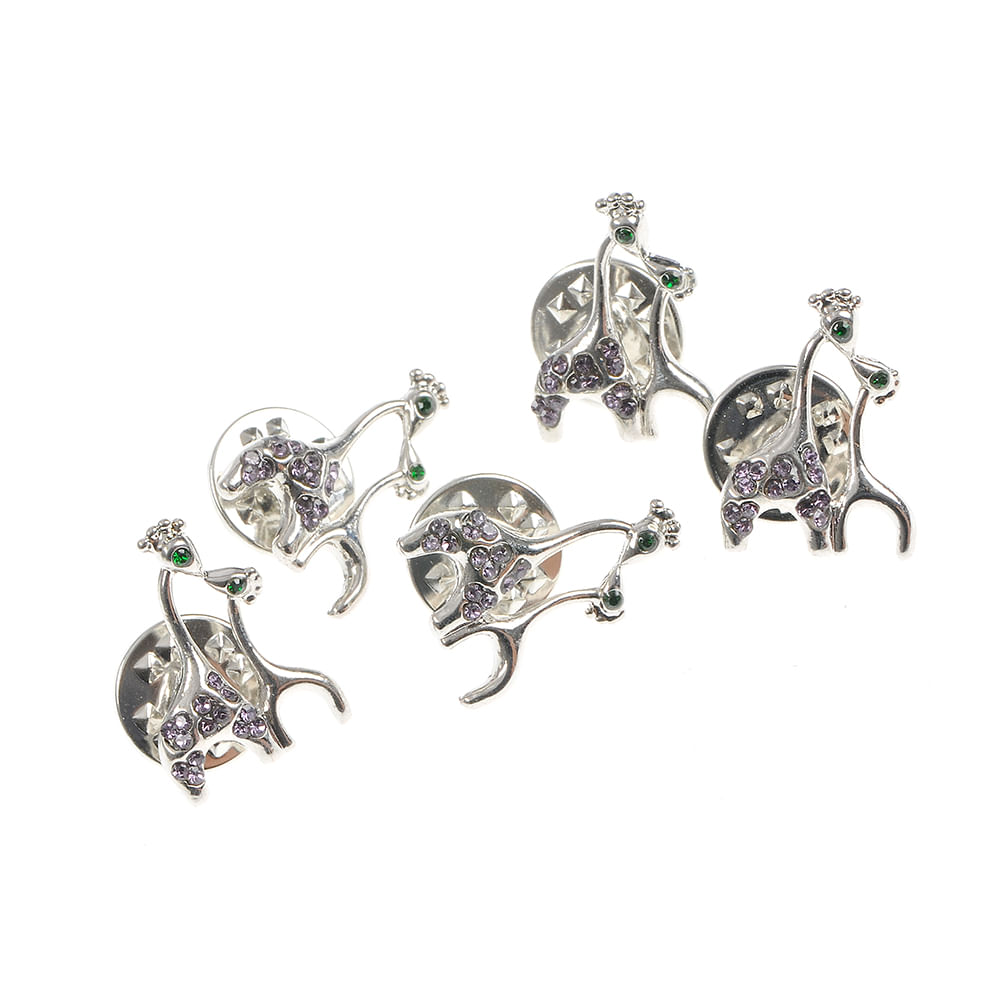 Set 5 brose martisor girafe argintii - 2 | YEO