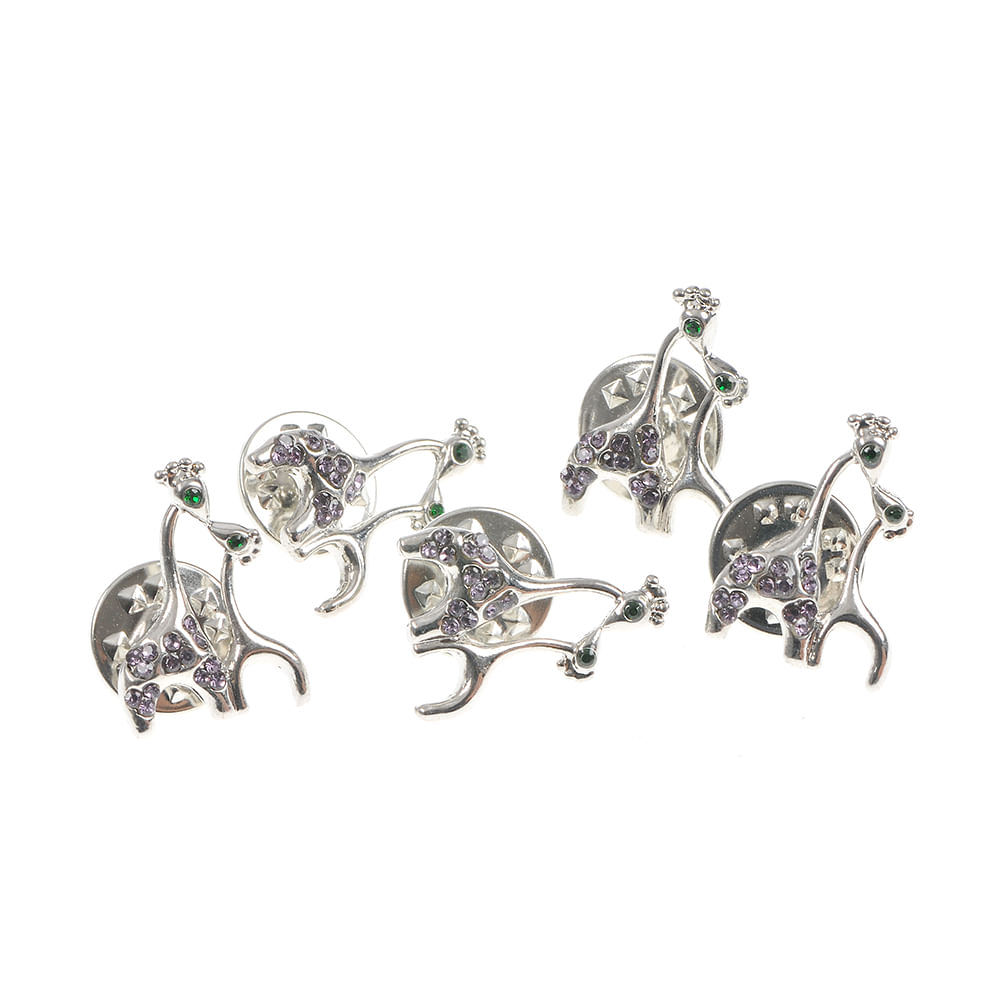 Set 5 brose martisor girafe argintii - 3 | YEO
