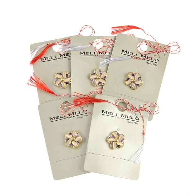 Set 5 brose martisor floare aurie